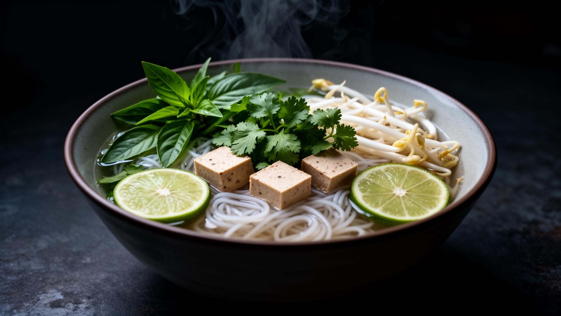Veganes vietnamesisches Gericht im Sen Vàng Restaurant in Worms